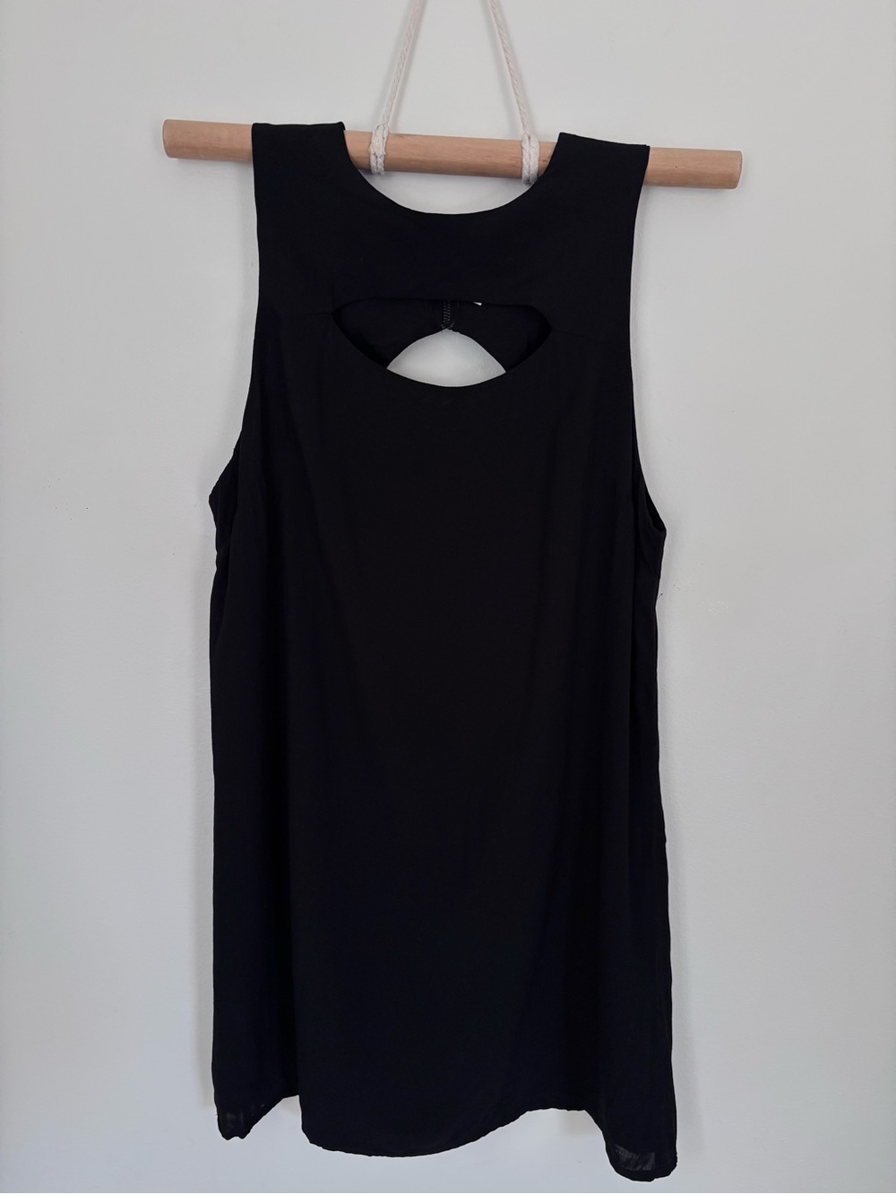 Cooperative Black Sleeveless Cut Out Mini Shift Dress | Small | 60’s Mod